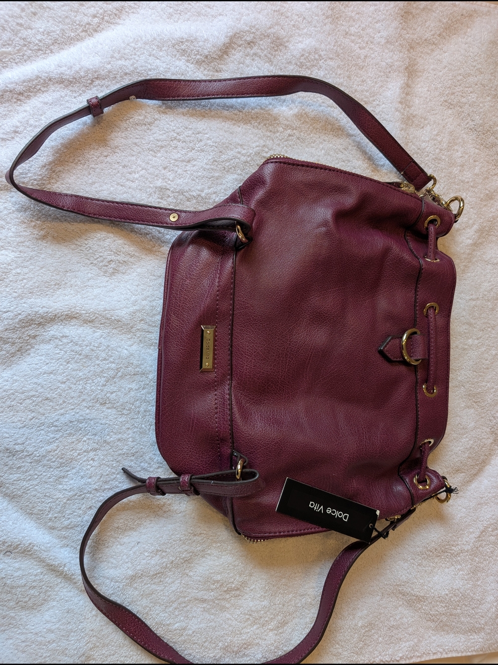 Dolce Vita Women's Plum Leather Shoulder Bag(With Tags Attached)